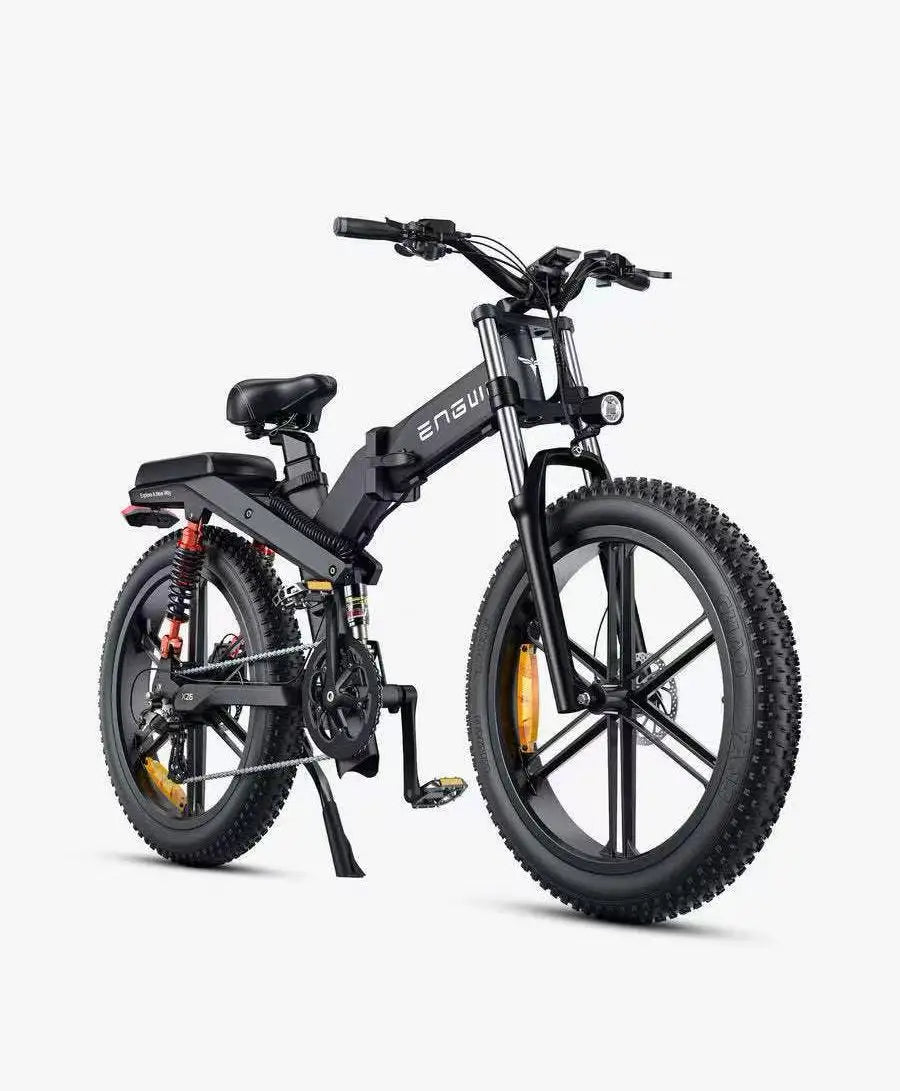 Electric Bicycle 26Inch 1000W 48V 29.2AH Folding Lithium Battery Bike Full Shock Absorber 26X4.0 Snow Tire E-bike