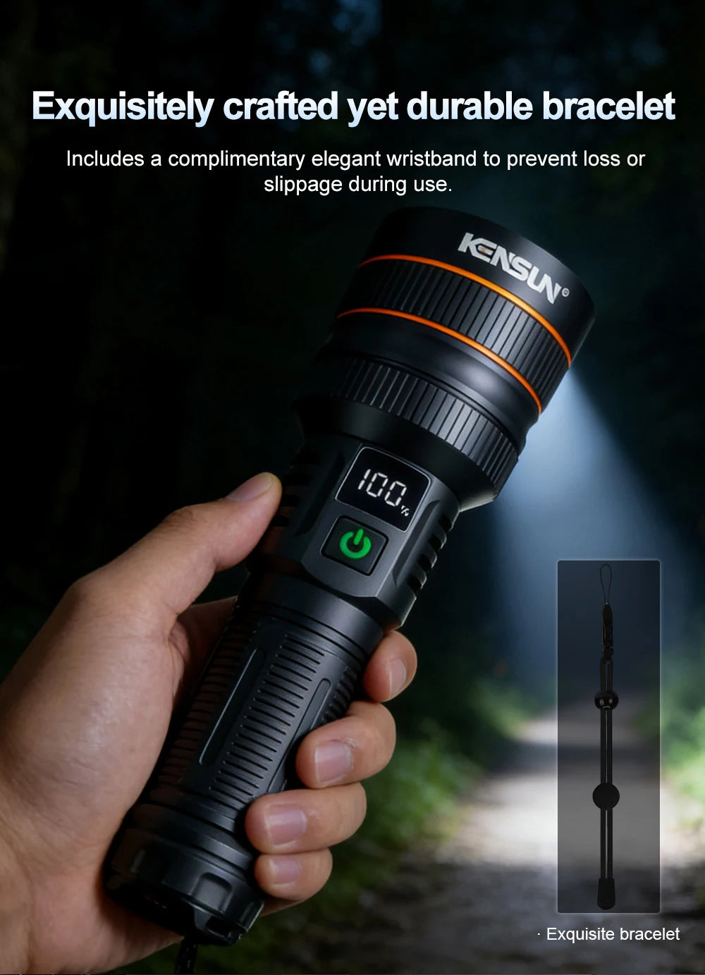 Most Powerful Long Shot LED Flashlight Zoomable Camping Torch Built-in 26650 Battery High Power Tactical Lantern for Outdoors