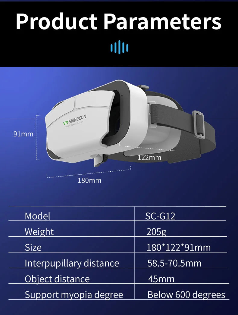Virtual Reality VR Glasses Headset Viar Devices 3D Helmet Lenses Smart Goggles For Phone Smartphones Cell Viewer Mobile Game Set