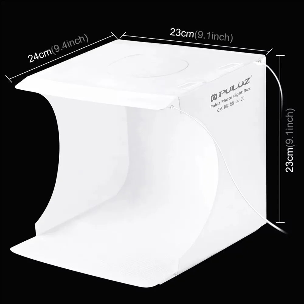 Profession Mini Folding Lightbox Photography Photo Studio Softbox 2 LED Light Soft Box Photo Background Kit for DSLR Camera