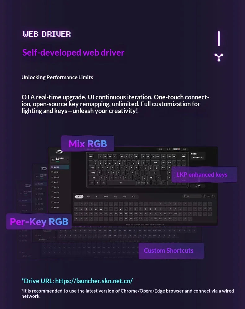 SKN Qinglong Mechanical Keyboard Gaming Custom Wireless Tri Mode Dual 8K Composite Carbon Fiber RGB Backlit Suspension Office