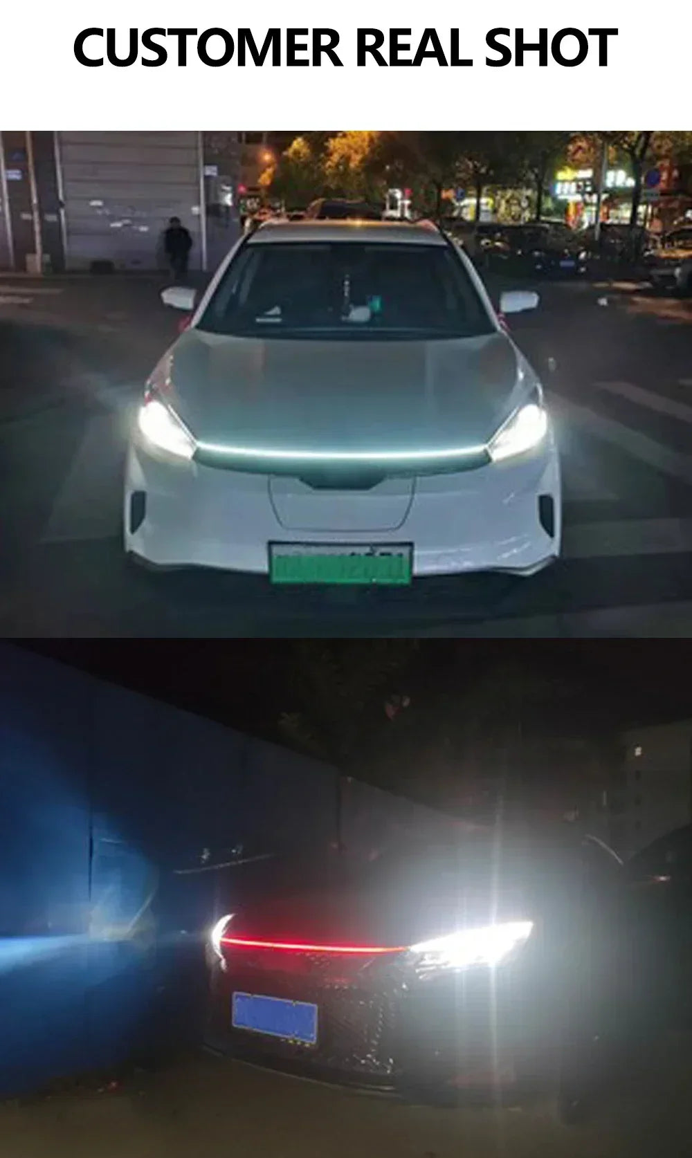 LED  Car Daytime Running Light DRL With Turn Signal Lamp Car Hood Decorative Light Strip With Start Scan Meteor Dynamic 12V