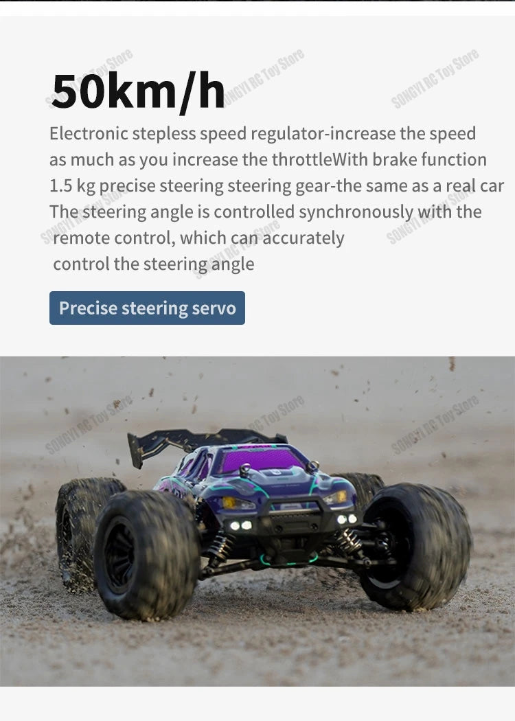 1:16 80km/h Brushless RC Drift Car With LED Lights 4WD Electric High Speed Racing Remote Control Monster Truck for Kids Adults
