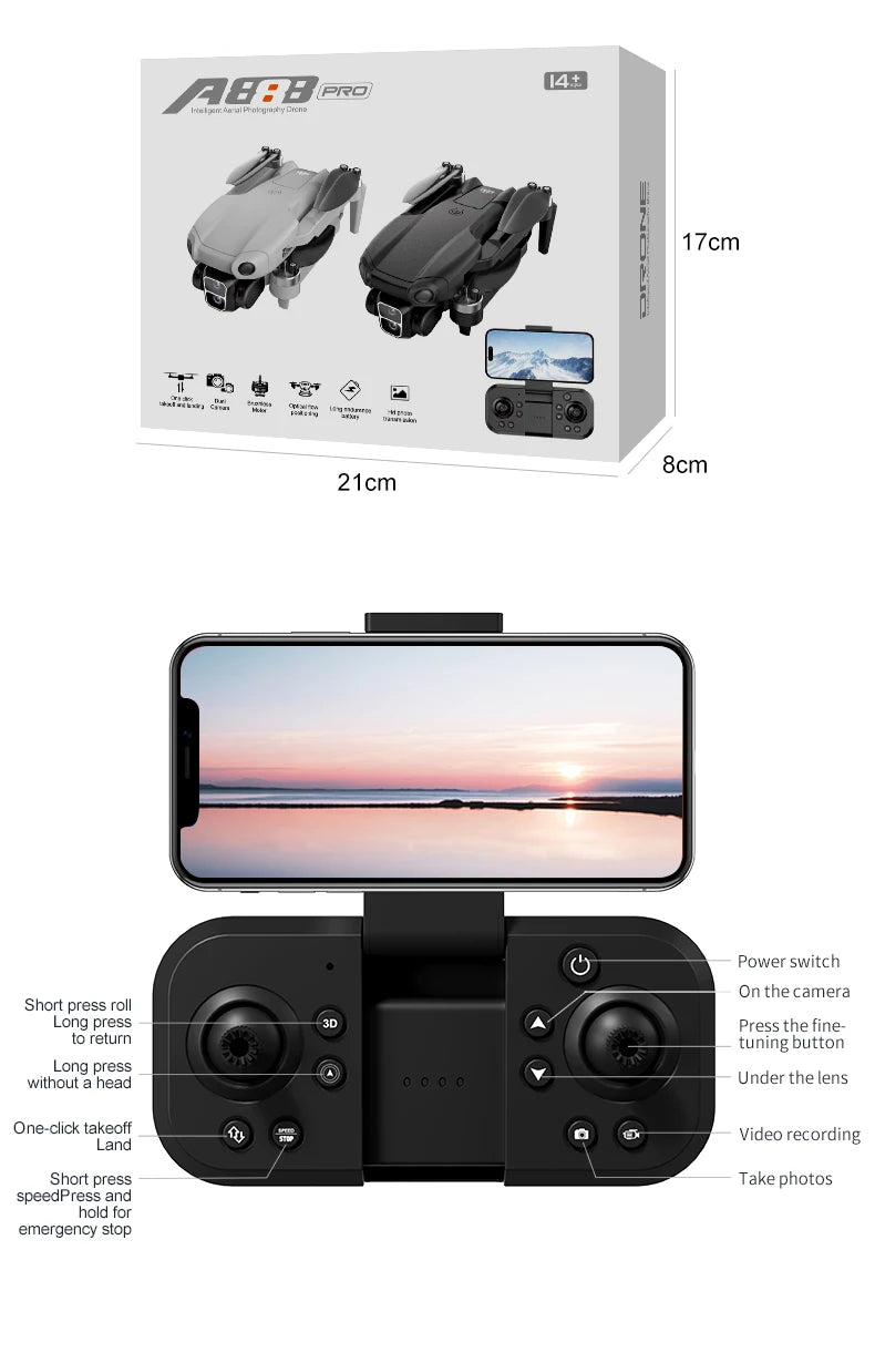 2025 New A888 PRO Drone Profesional 4K HD Cameras brushless motor Aerial Photography Optical flow Foldable Quadcopter Toys