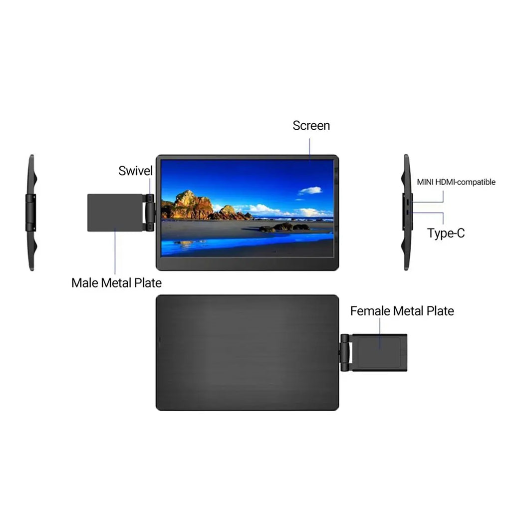 Punctual- 11.6 Inch EM116 Laptop Expansion Screen Game Monitor Portable Computer Display Monitor for Laptop Gaming