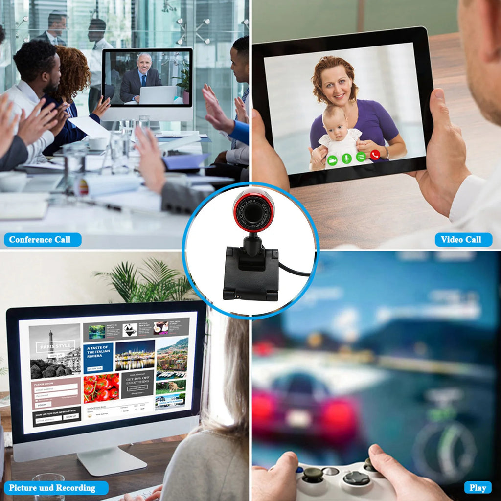 Desktop Camera USB2.0 with MIC HD Webcam Web Camera Cam 360 Degree for Computer PC Laptop for Skype / MSN Web Camera USB Camera