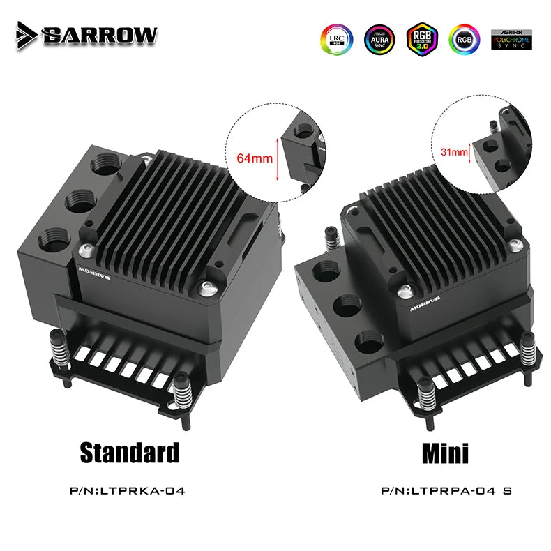 Barrow CPU Water Block with Integrated Pump Reservoir POM/Acrylic CPU Cooler for AMD AM3 AM4 AM5/INTEL 1700 1200 115X X99 Socke