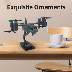 Remote Control Helicopter Drone 480P Camera Fighter UAV Land Air Mode Aircraft Brushless RC Drones for Children Kids Plane Toys
