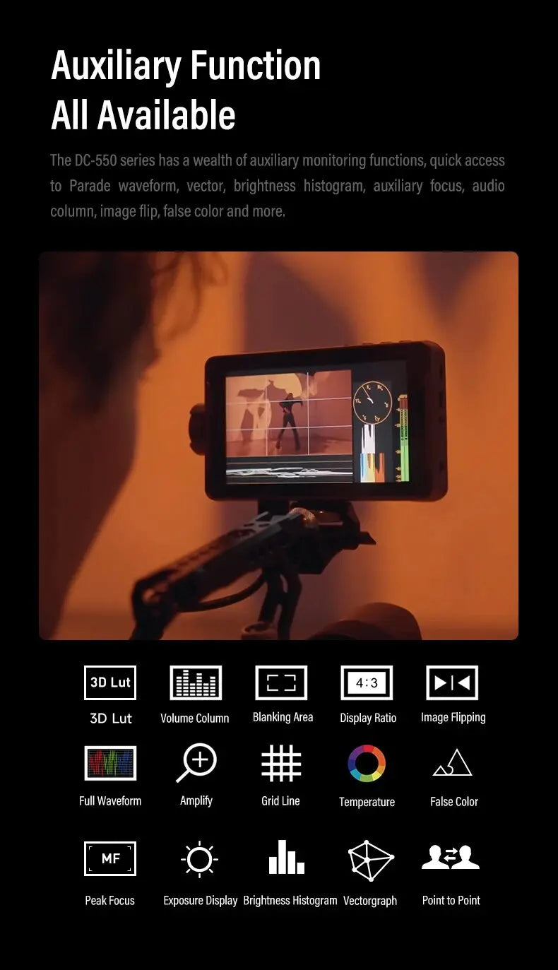 VILTROX DC-550 Pro Portable Monitor 5.5" 1920x1080 4K Profissional Monitors HDMI Touch Screen Field 3D LUT Director Monitor