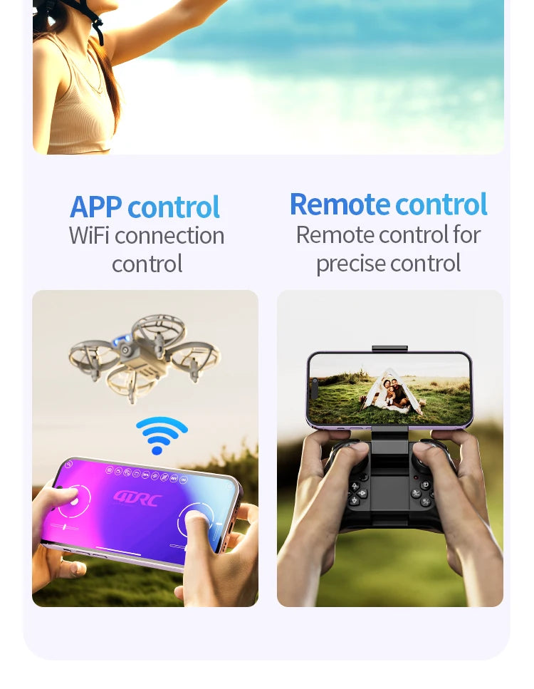 4DRC New V8 Mini Drone 6k profession HD Wide Angle Camera WiFi FPV RC Dron Height Keep Drones Helicopter Kids Toys Gifts