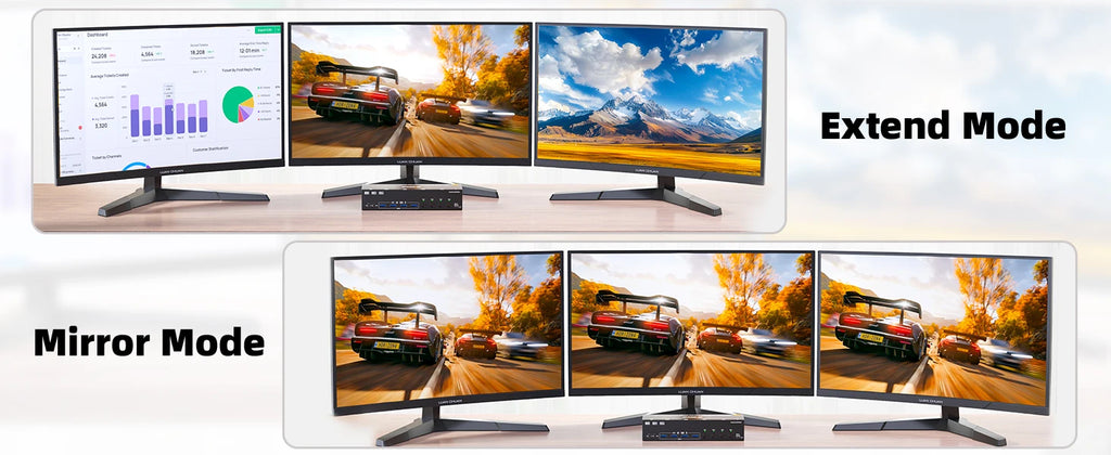 KVM Switch 3 Monitors 4 Computers 4K@60Hz 4K144Hz 8K260Hz,USB 3.0 HDMI Displayport KVM Switch Triple Monitor for Keyboard Mouse