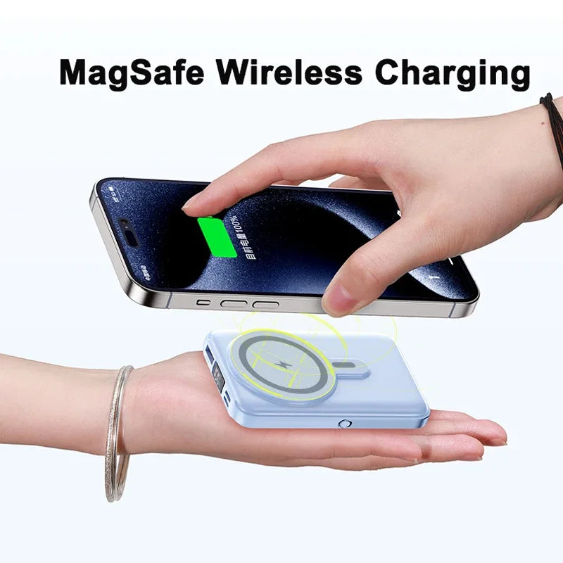 New 20000mAh Magnetic Wireless Power Bank with Phone Holder Portable Charger Fast Charging Battery for IPhone Magsafe PowerBank