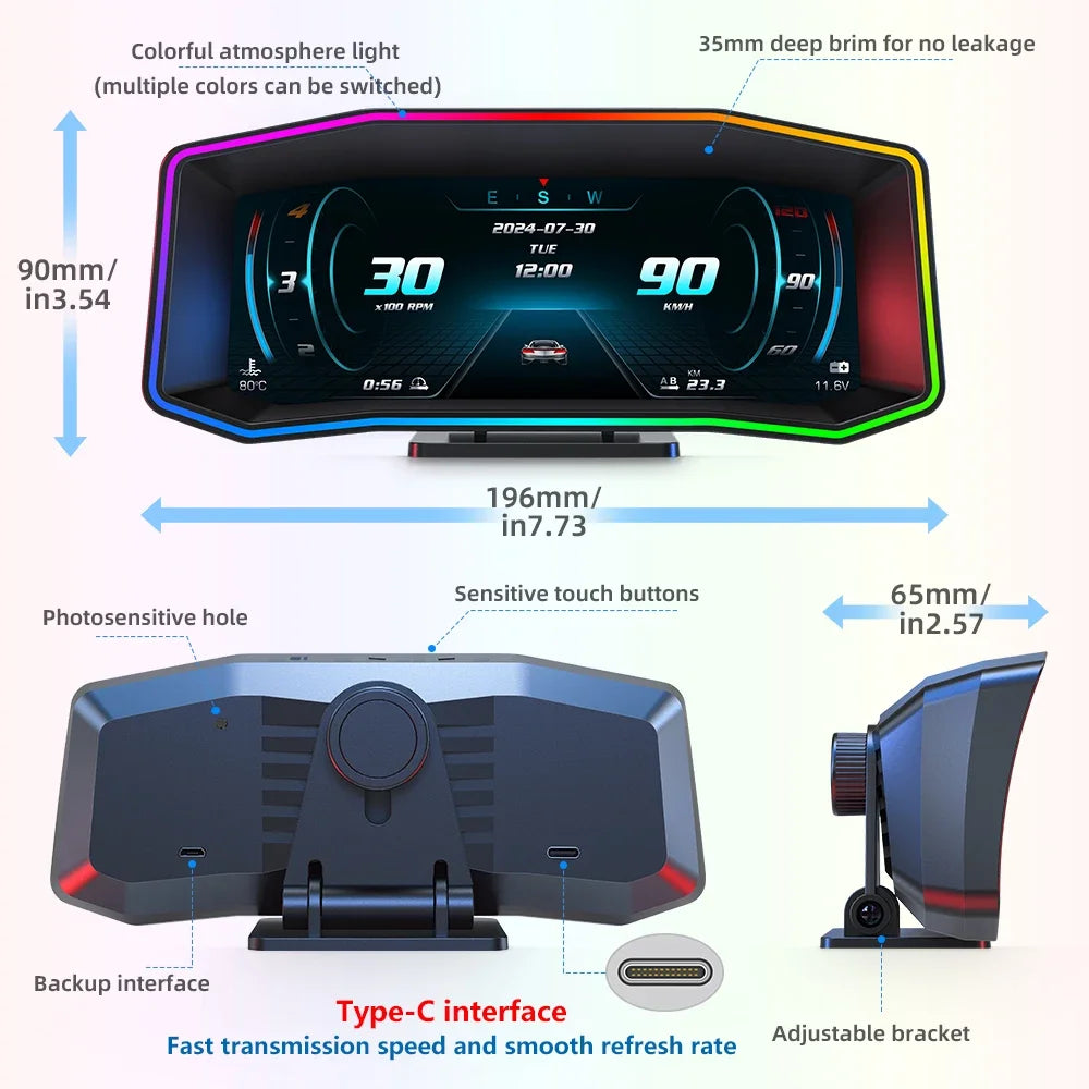 Newest P4 Car OBD2 Head Up Display For HUD On Board Computer Digital Overspeed Alarm Universal Auto Electronic Accessories Smart
