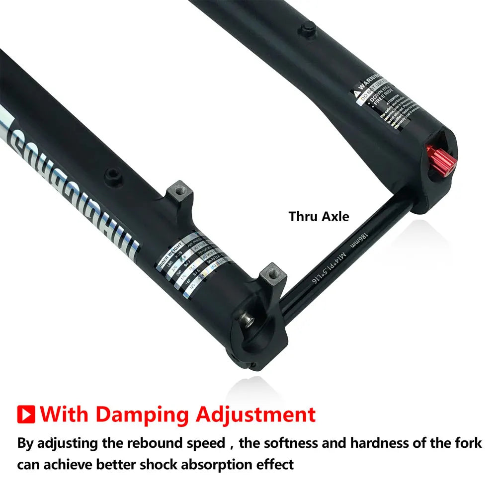 20x4.0 26*4.0 Dual Crown Motor Fork QR 9*135mm 15*135mm Beach Snow Bike Electric Fat Tire Bike Motorcycle Double Crown Air Fork