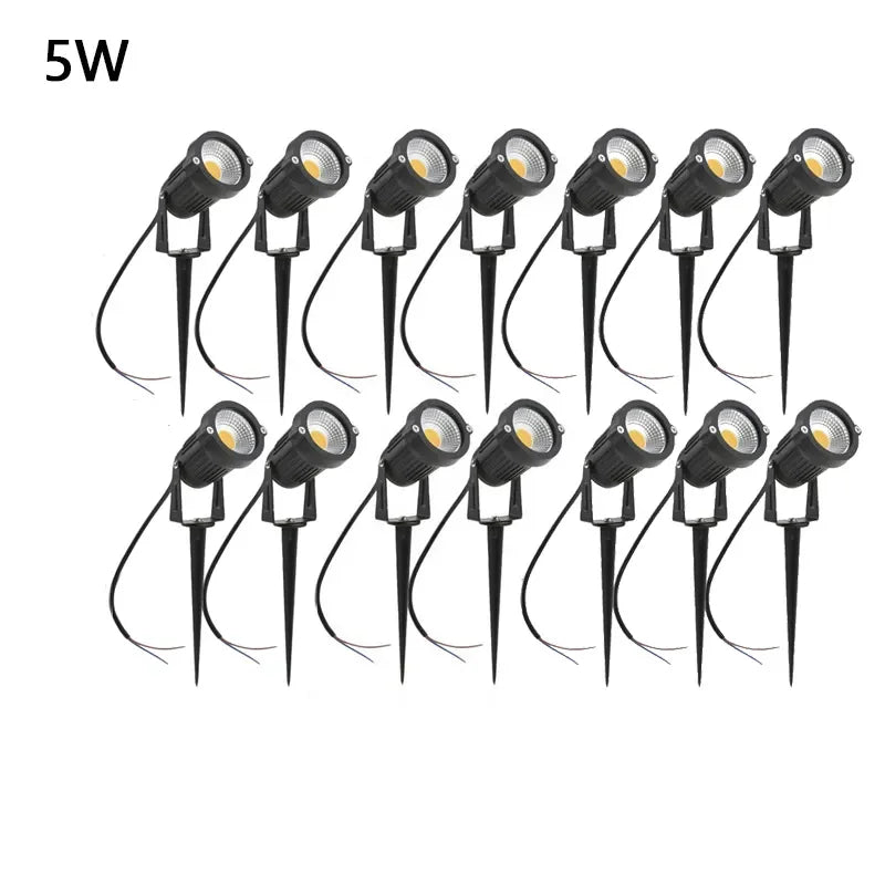 LED Garden Lawn Lamp 5W 10W 15W Outdoor Waterprof IP65 220V110V12V24V Landscape Spike Bulb Garden Path COB Lawn Spotlights
