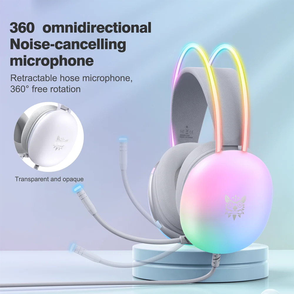 Wired Headset Headphone Earphone Earbuds Gamer Gaming For iPhone Phone PC With Cable Microphone Mic Portable Fone Head Set RGB