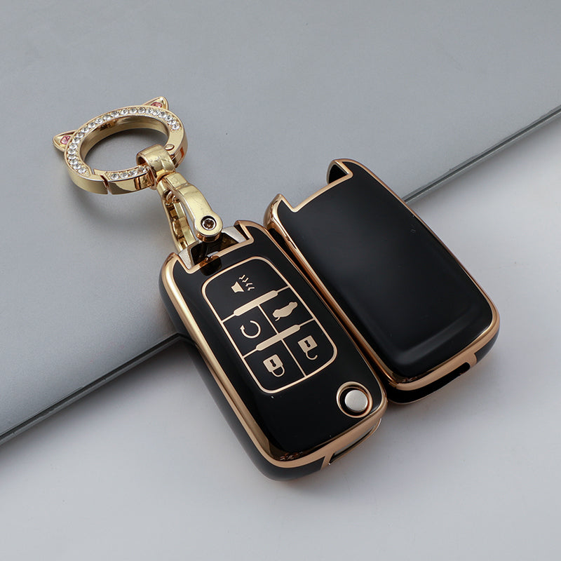 Car Flip Key Fob Case For Chevrolet Equinox Volt Cruze Impala Camaro Garna Yakista AVEO GMC Terrain Key Cover Keychain Protector