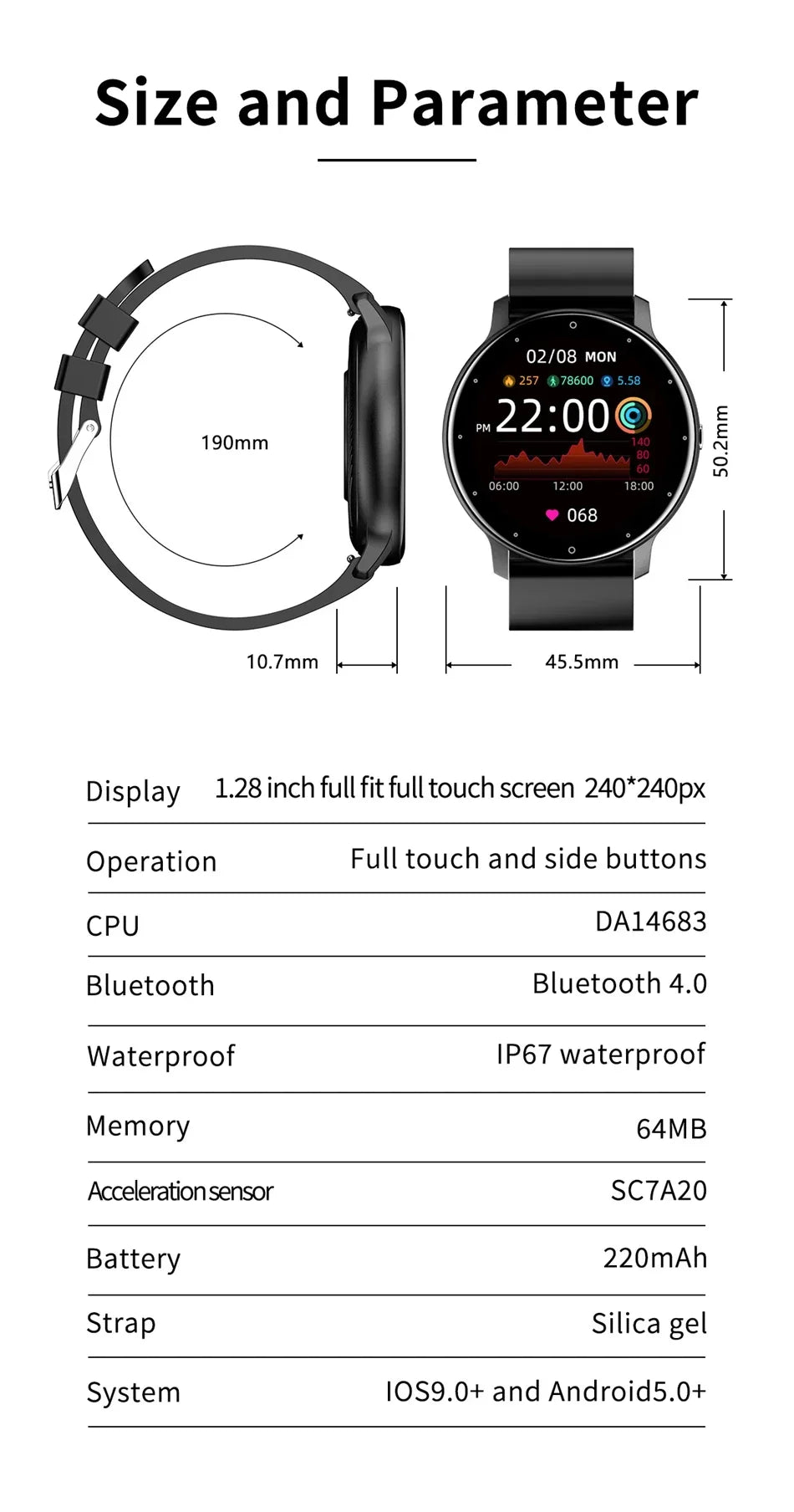 2026 New Smart Watch Men Full Touch Screen Sport Fitness Watch IP67 Waterproof Bluetooth For Android ios smartwatch Men+box