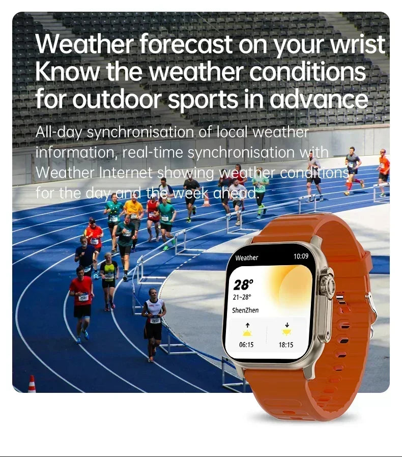 Watch 10 Smart Watch AMOLED Screen NFC Compass Fitness Clock Health Monitor Waterproof Wireless Call Watches for Men Women