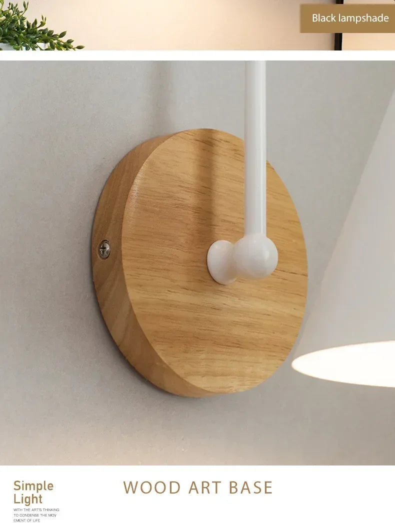 Nordic Wall Sconce Light Fixture for Bedroom Bedside Living Room Lighting Luminaire Lamp Indoor Wooden decor retro
