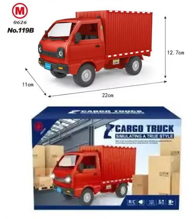 1:16 Wpl D12 Remote Control Electric Toys Rc Car Wuling Hongguang Simulation Drift Climbing Truck Led Light Cargo For Kids Gift
