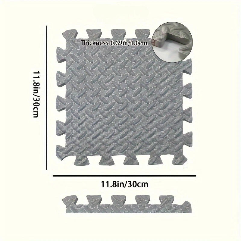 30*30cm Sports Gym Mat Protection EVA Leaf Grain Floor Mats Yoga Fitness Non-Slip Splicing Rugs Thicken Shock Room Workout