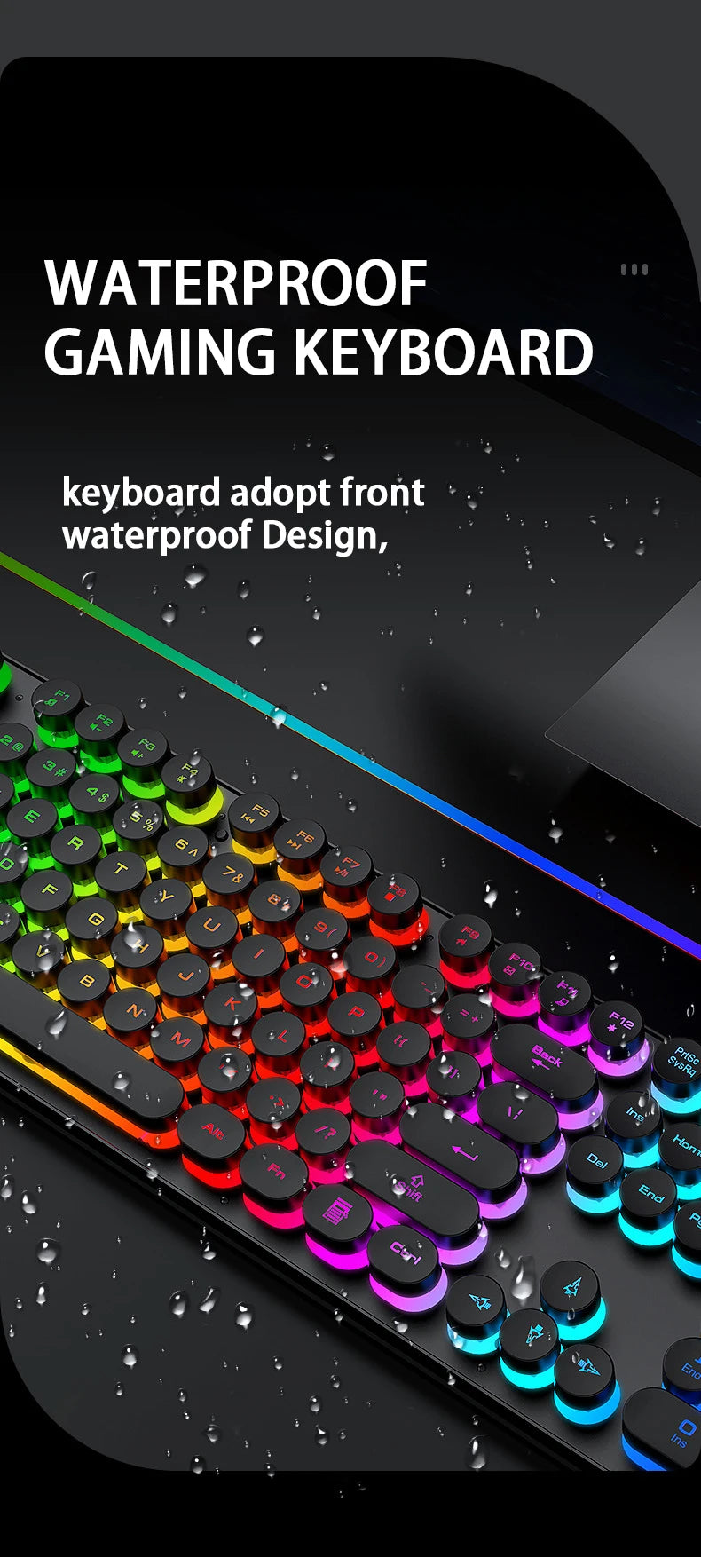 Mechanical hand feel electronic sports game business office wireless USB light keyboard set