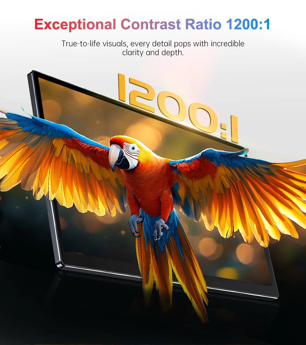 14 inch Portable Monitor Touch Screen with 1920X1200 IPS Office Computer Second Display for Laptop Phone CCTV DIY Car Syteam