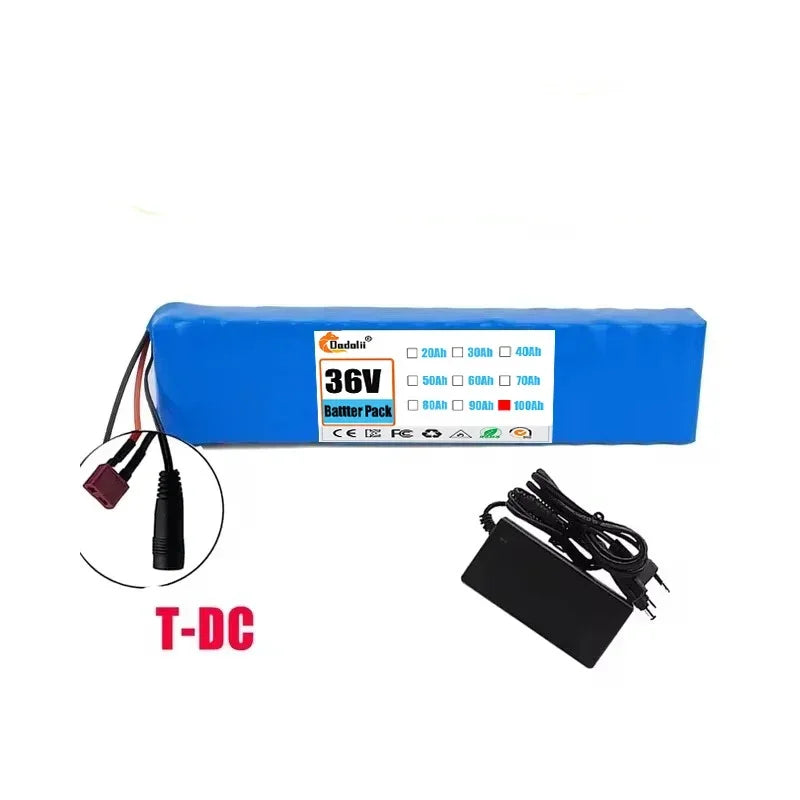 10S3P Electric Scooter Battery 36V 100Ah 18650 Lithium-ion Battery 350W 500W,+42V Charger