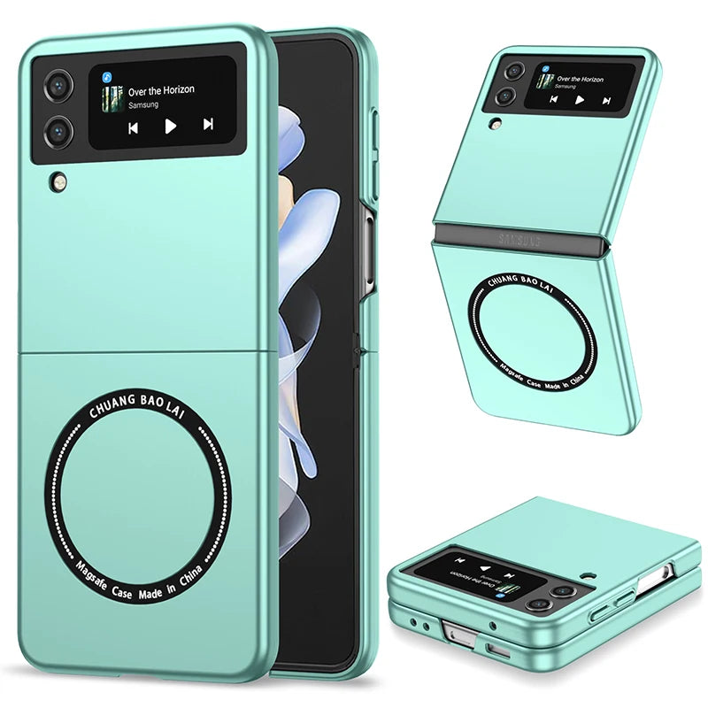 Magnetic Wireless Charging Case for Galaxy Z Flip5 4 3 Magsafe Case Anti Fingerprint Shockproof Cover Case Flip6