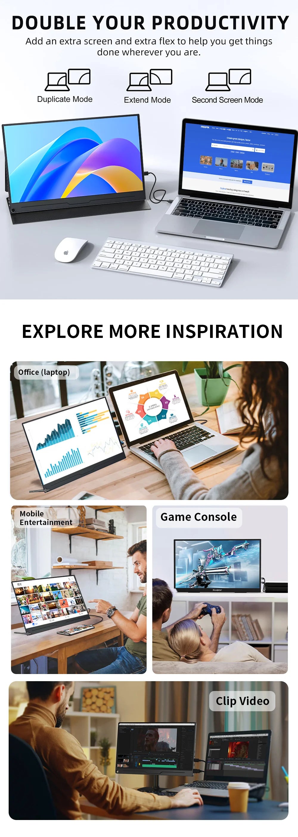 15.6 inch Portable Gaming Monitor 3840X2160 Ultra-Thin 4K IPS Screen for PC Laptop External Display with for Xbox Switch PS 4 5