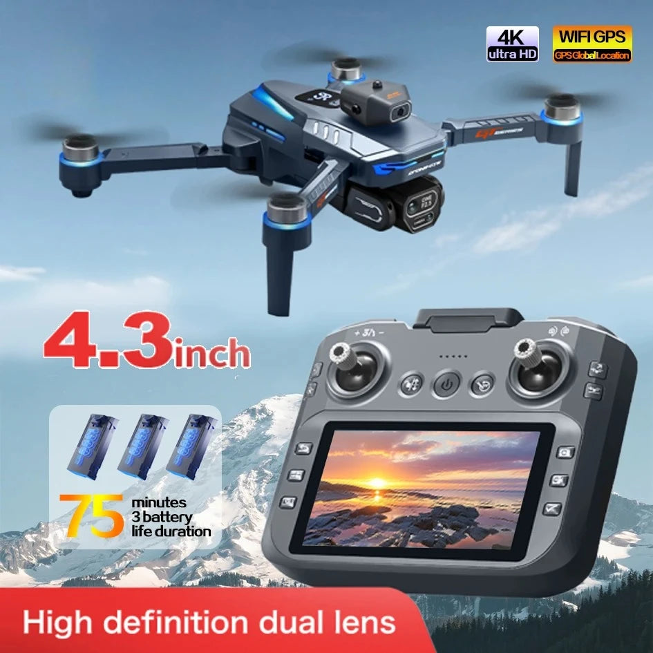 Original GT8 drone 8K HD dual camera aerial photography obstacle avoidance with large screen brushless four-axis aircraft dron
