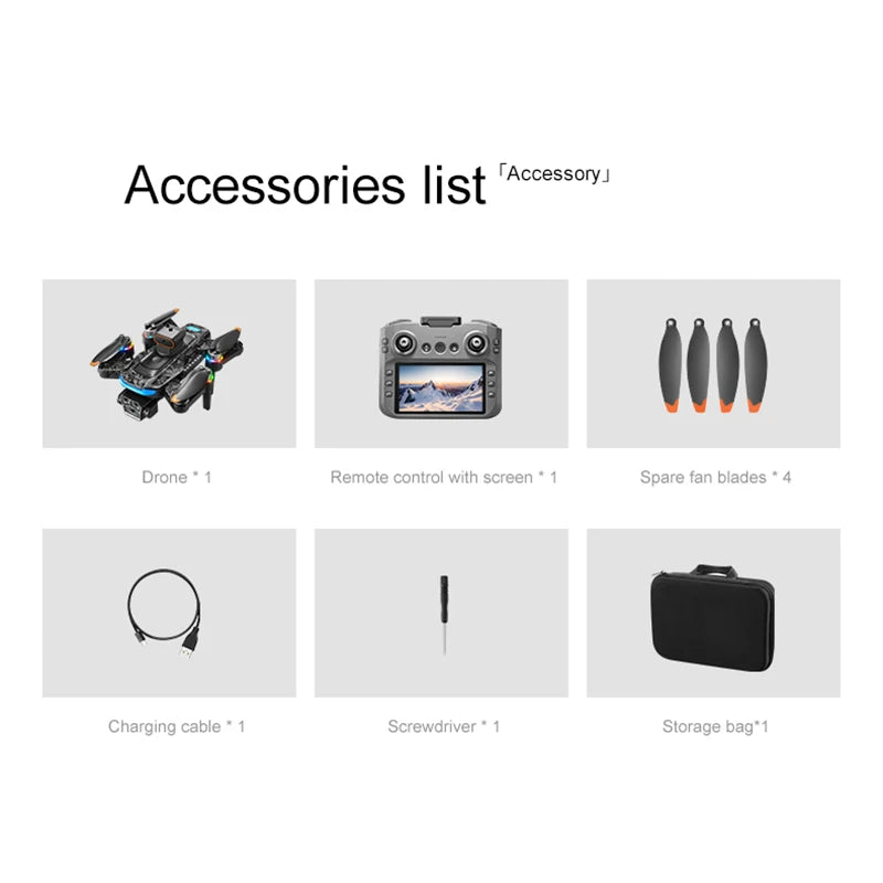 New A14ProMax 8K Drone 4.3Inch Screen Control GPS Brushless Motor Dual Camera Optical Flow Obstacle Avoidance Foldable RC UAV