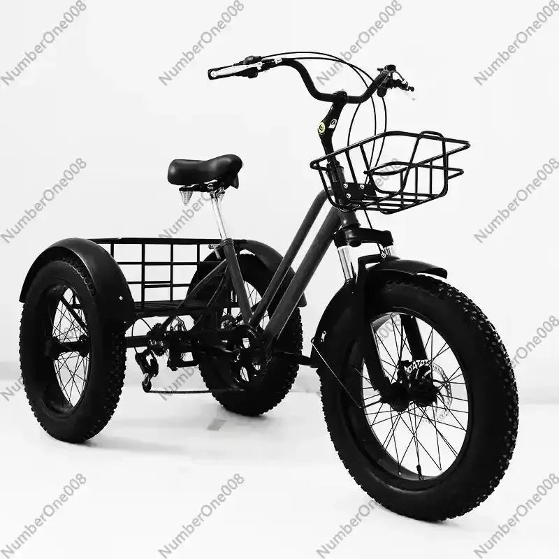 New Electric Tricyle Adult Electric Bicycle 24Inch Fat Tire 750W15AH Mobile Battery Mountain Ebike 3Wheel Electric Cargo Bike