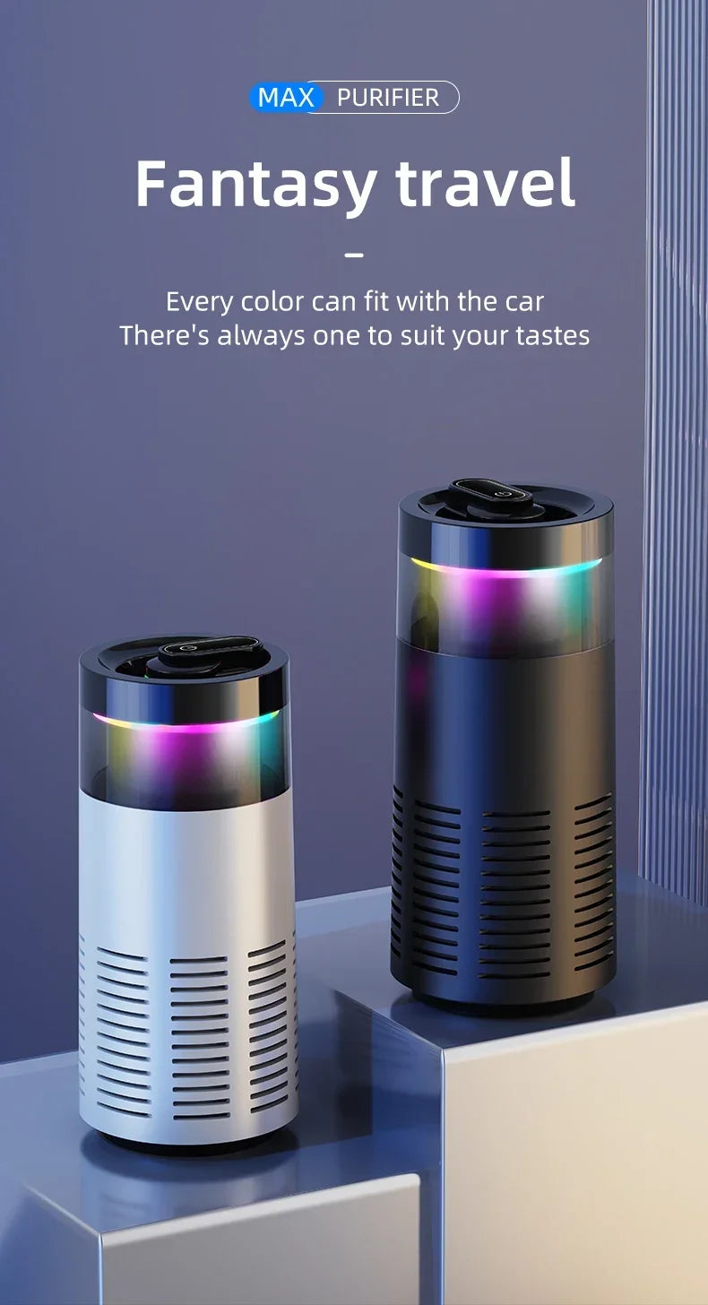 Mini Air Purifier with Aromatherapy Sticks True HEPA Filter Cleans Air & Eliminates 99.97% of Dust, Odors - Cars, School, Office
