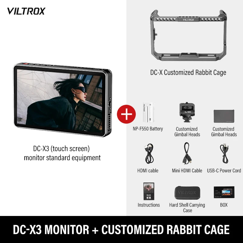 Viltrox DC-X3 DC-X2 4K Monitor Touch Screen Touch Screen Profissional 1080P Photographic HD FHD Portable Camera Monitor