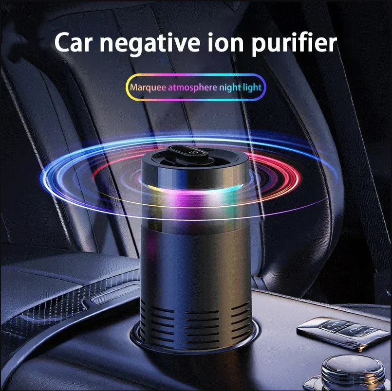 2026 New Car Air Purifier, A Negative Ion Ambient Light Car Air Purifier For Removing Formaldehyde And Odors Inside The Car
