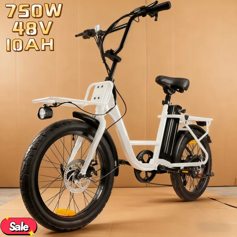 750W motor electric bicycle, 48V-10ah lithium battery outing life travel 20-inch durable urban commuting E-Bike