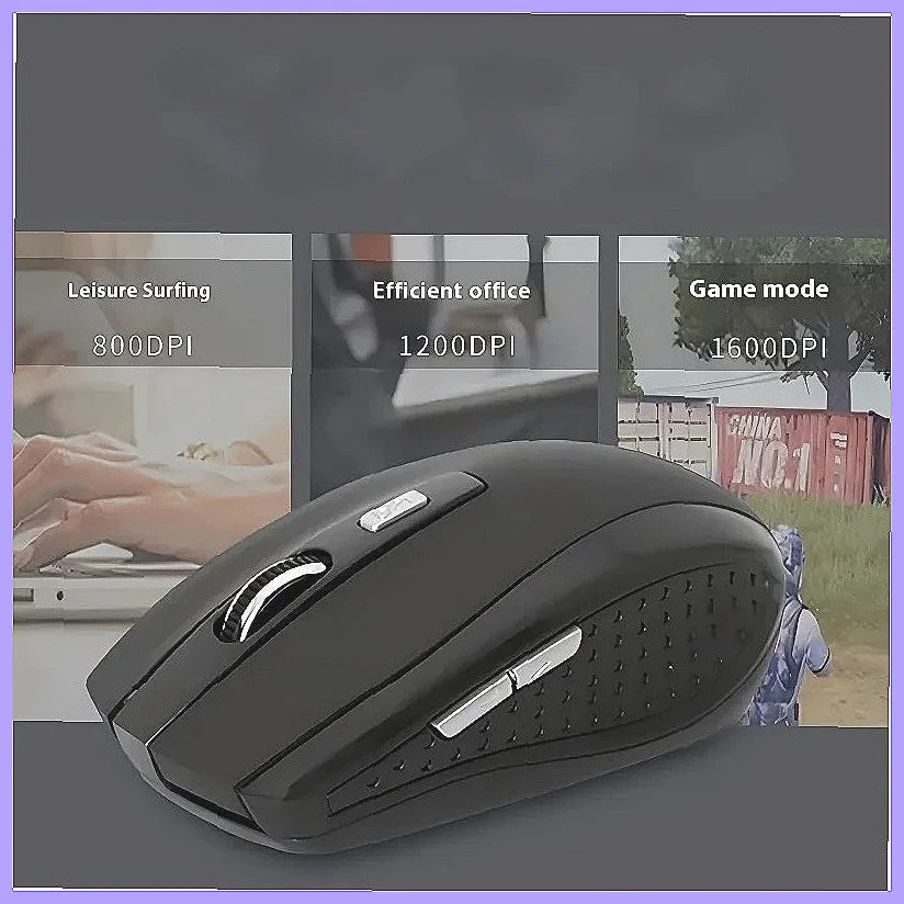 2.4G Wireless Mouse, Portable Rechargeable Mouse with Adjustable DPI, Silent Ergonomic Design for Laptop, PC, Office, and Travel