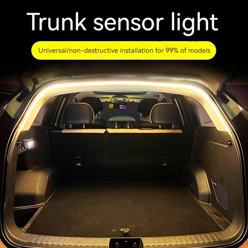 LED Dynamic Flowing Light Strip Self Adhesive Automatic Tail Box Light Car Trunk Ambient Lighting Strip for SUV Truck Decoration