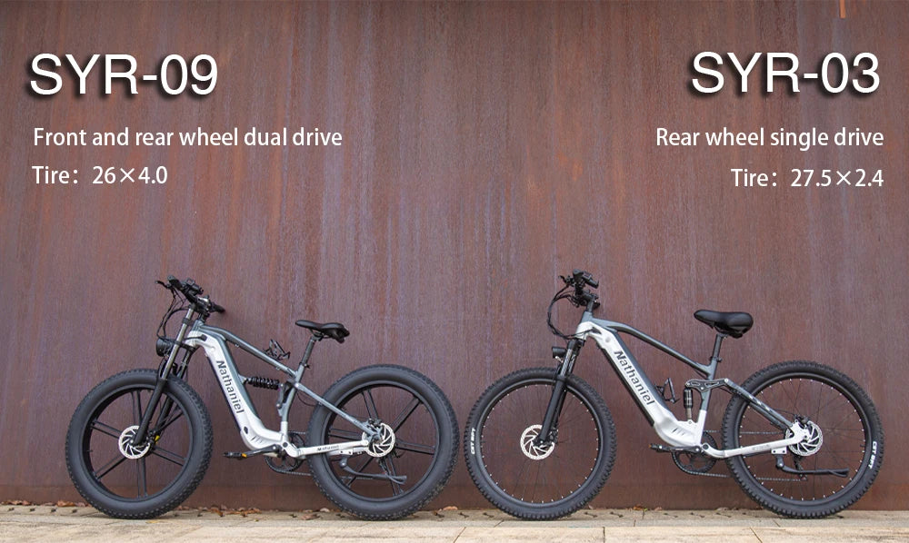 Nathaniel 2000W E-Bike SYR09 Dual Drive 26x4.0 Fat Tire 48V20AH Battery E-Mountain Bike Outdoor Sports All-Terrain Electric Bike