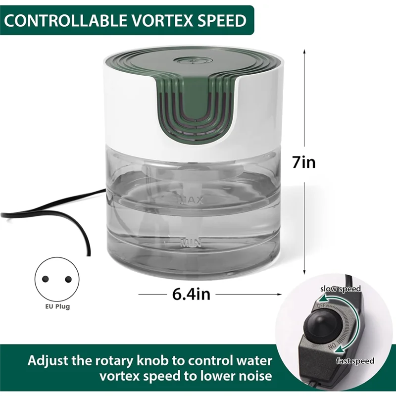 A74X-Water Based Air Purifier With Night Light, Quiet Variable Speed, Water Air Purifiers For Home, Bedroom, Office EU Plug