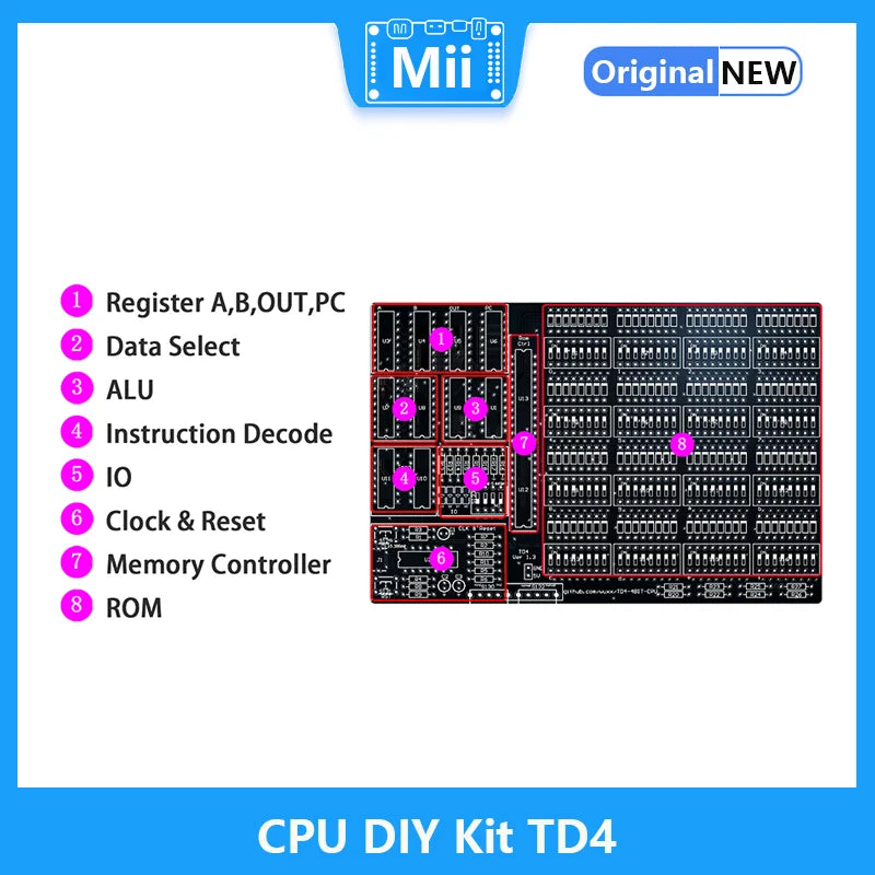 CPU DIY Kit TD4 CPU Make a simple 4-bit CPU By Yourself Open Source Software and Hardware Including PCB and All Components
