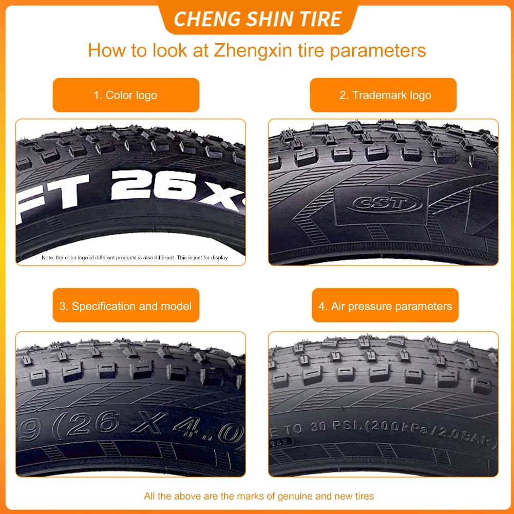 CST 26x4.0 City Fat Snow Bike Tire - Durable, Anti-Skid Rubber for Beach Biking