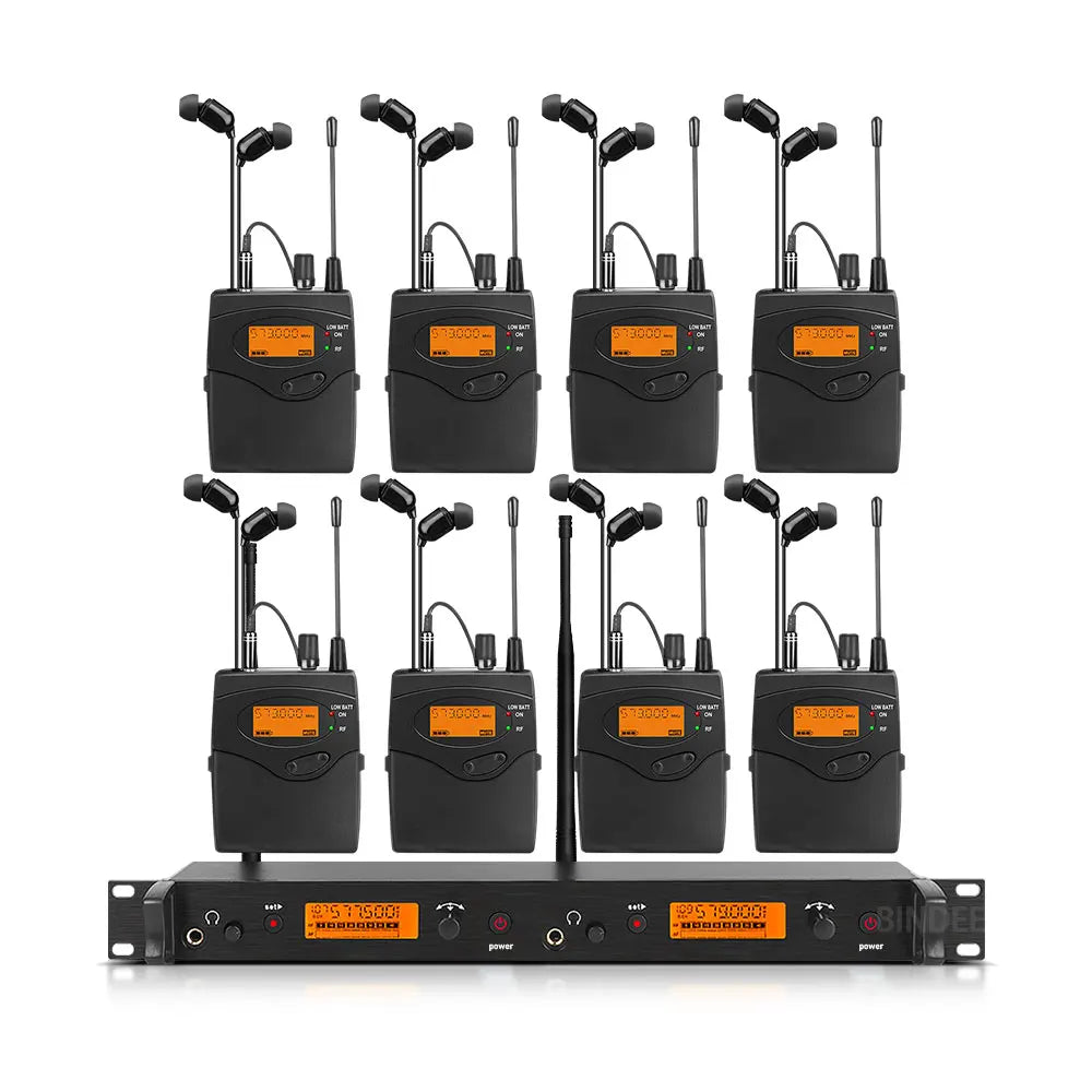 Professional In-Ear Monitor System 2-Channel Multi-Bodypack Monitor with In-Ear Wireless Monitor for Stage DJ Dedicated  EM-2050