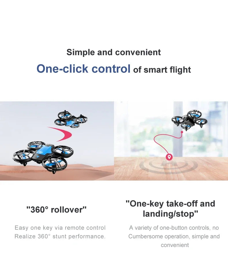 4DRC V8 New Mini Quadcopter Drone - 4K HD Wide Angle Camera, WiFi FPV Remote Control, Height Hold, 4-Axis RC Aircraft Kids' Toy
