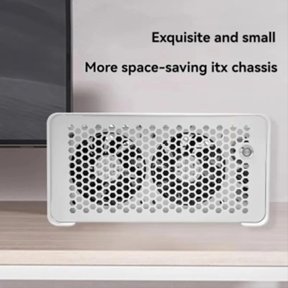 Computer Case Desktop ITX Small Case HTPC Horizontal Case White