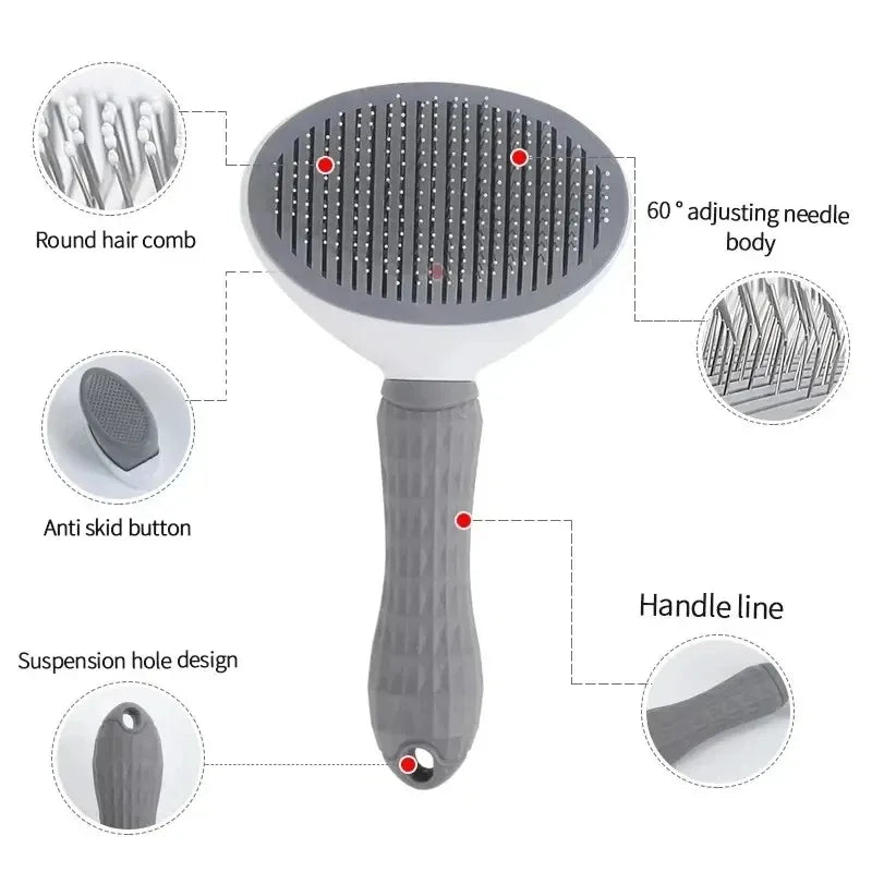 For Dogs Cats Grooming Tools Pets Dematting Comb Dogs Accessories Pet Dog Brush Cat Comb Self Cleaning Pet Hair Remover Brush