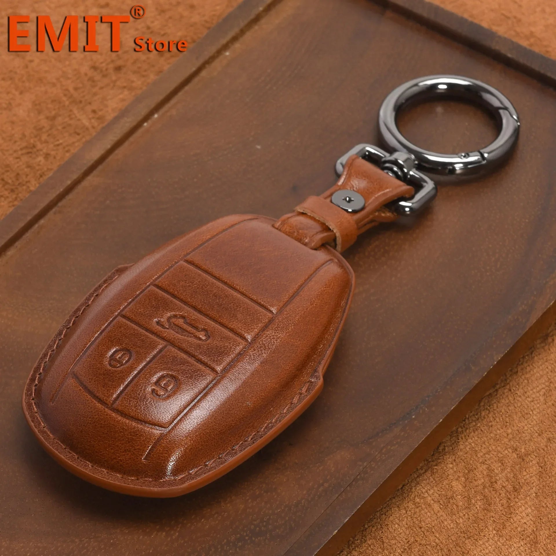 Handmade Leather Key Fob for Bentley Bentayga Continental Flying Spur Mulsanne PHEV Continental GT Cover Case Car Accessories