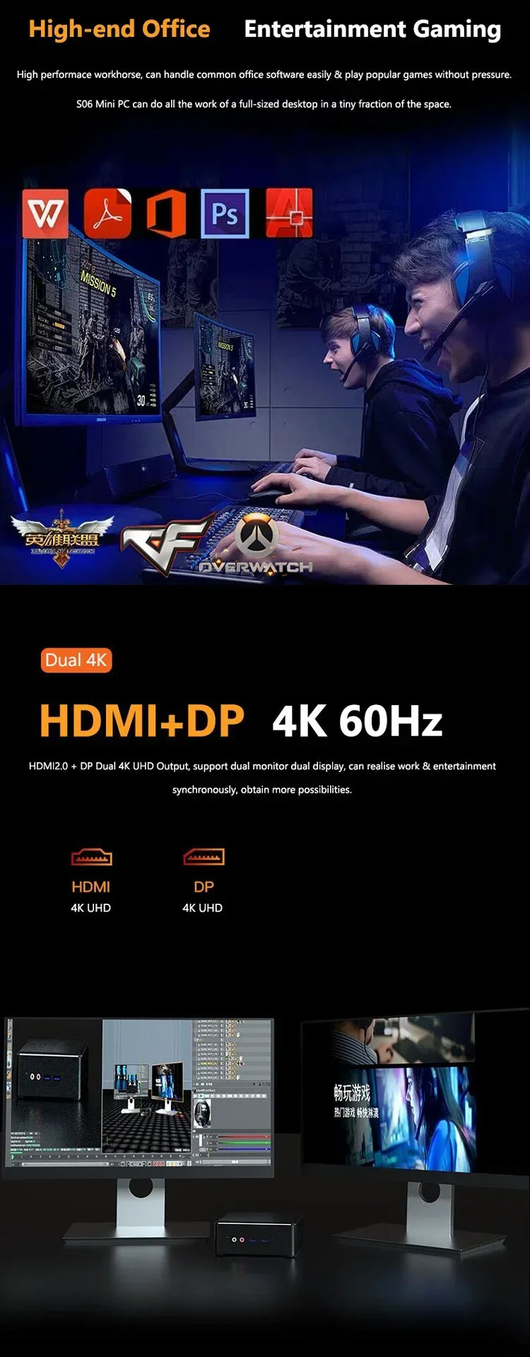 FOR AMD Mini PC Gamer R5 3500U 3550H Radeon Vega 8 Graphics Mini ITX Gaming PC Main Board System Unit Win10 Linux UHD 4K NUC Box